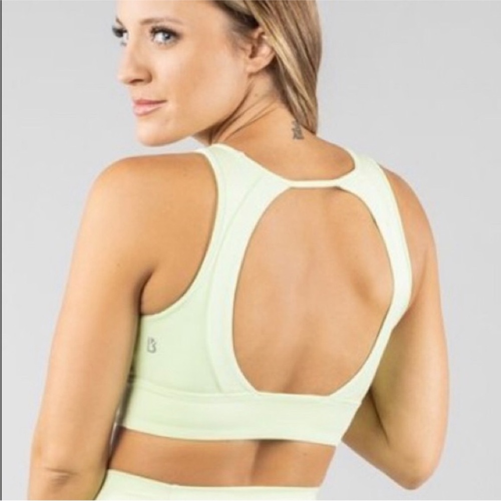 XS BuffBunny light green Maraschino Sports Bra with open back